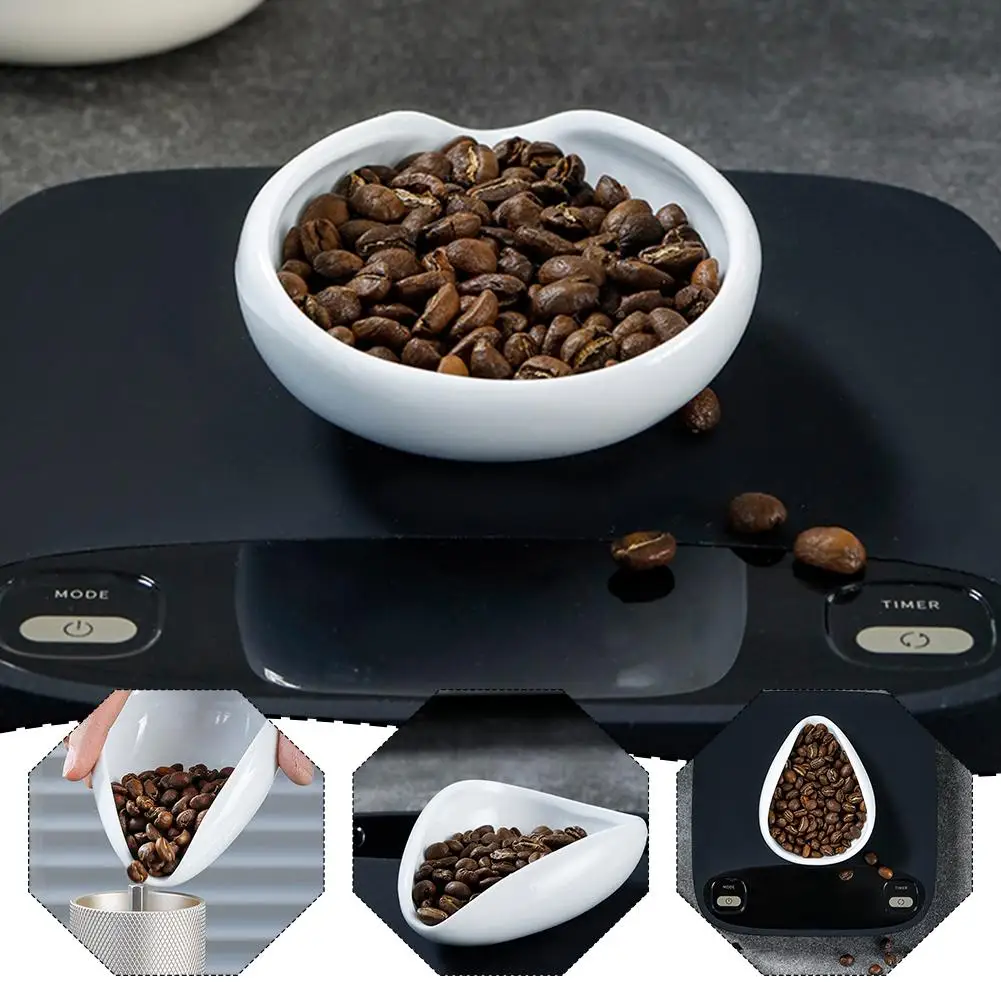 

Coffee Bean Measuring Plate Bean Weighing Plate Ceramic Measuring Cup For Coffee Powder Roasted Bean Sample Display Plate C4W6