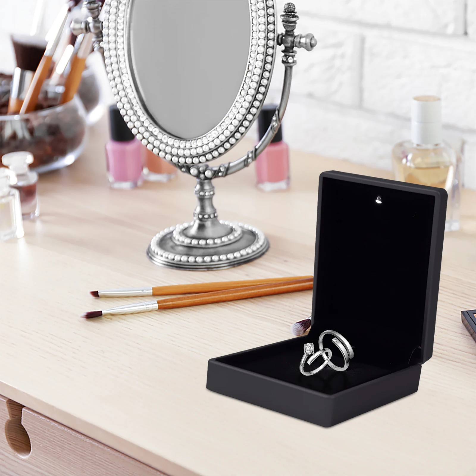 

Name Jewelry Box Necklace Travel Organizer Fancy Black Glue Spray Paint Holder Man
