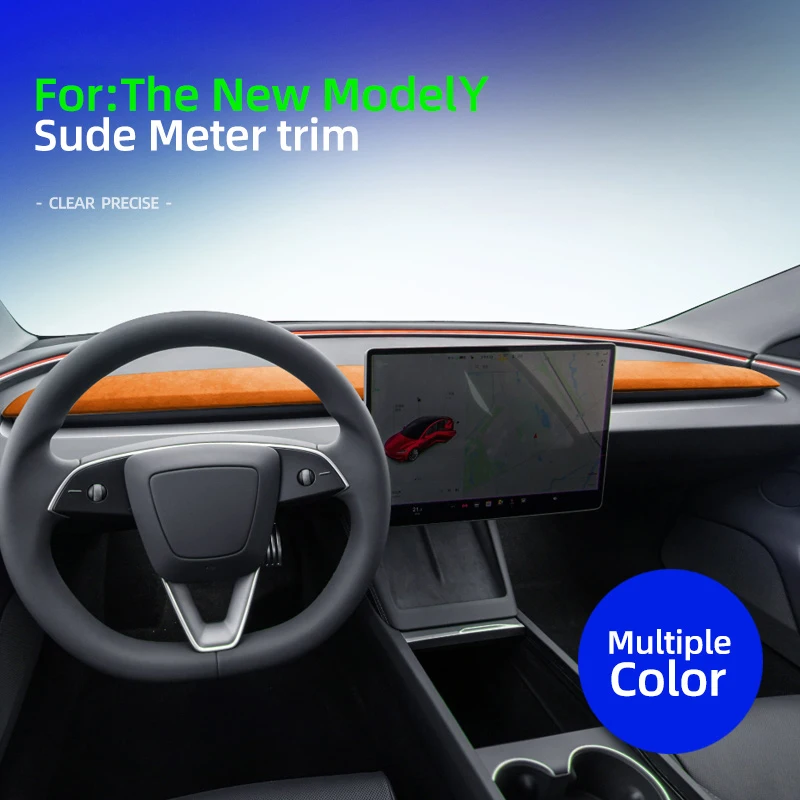 

Суперзамшевая накладка на приборную панель для Tesla Model 3 Highland 2024-2025: Декоративная полоса, накладка на панель, аксессуары для интерьера автомобиля