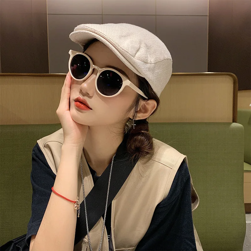 

New Retro Beret Women's Summer Thin Section Newsboy Hat Trendy Korean Version Anti-wear Detective Hats Women Beret