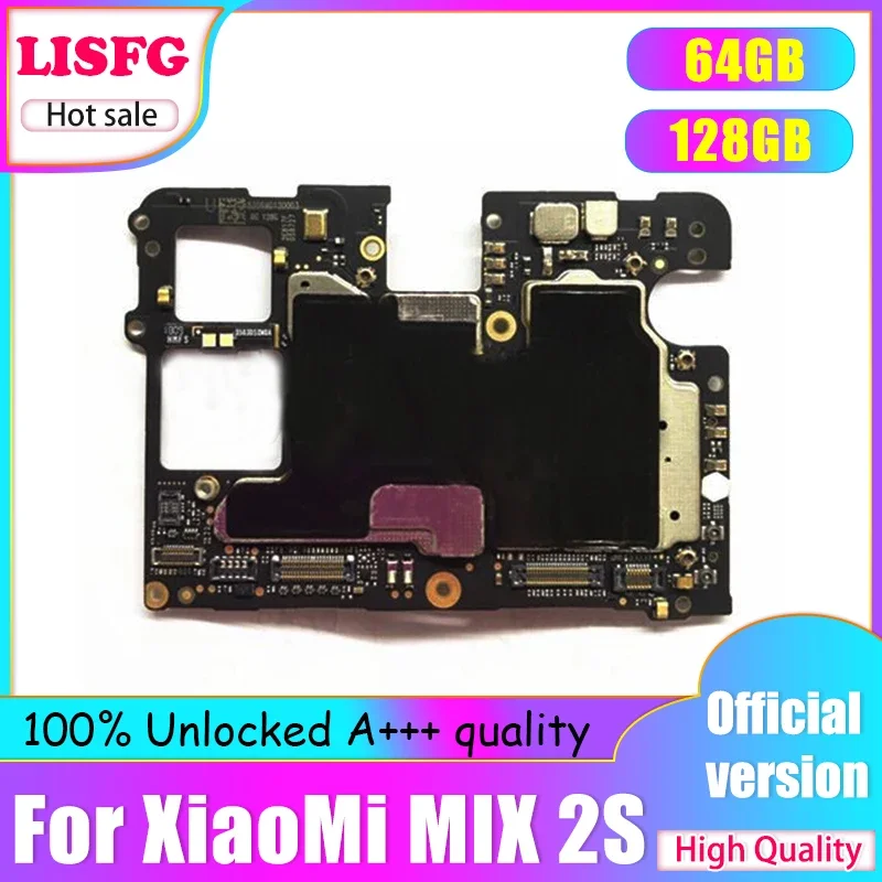 100% Unlocked Good Working Main Board Logic Board With Chips Circuits Flex Cable For Xiaomi Mi MIX 2S MIX2S Motherboard