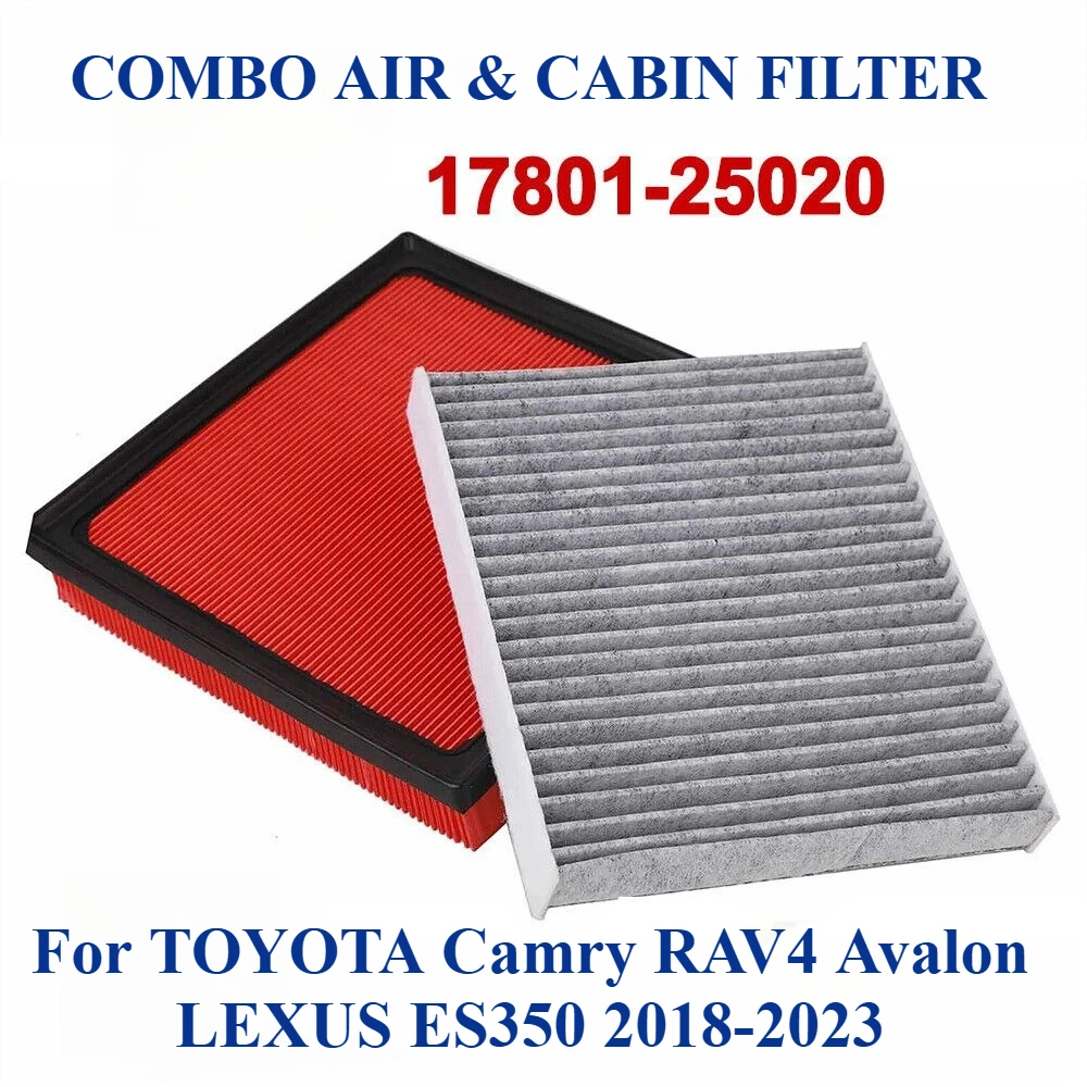 

COMBO AIR & CABIN FILTER For TOYOTA Camry RAV4 Avalon LEXUS ES350 2018-2023 17801-25020 & 87139-0E040
