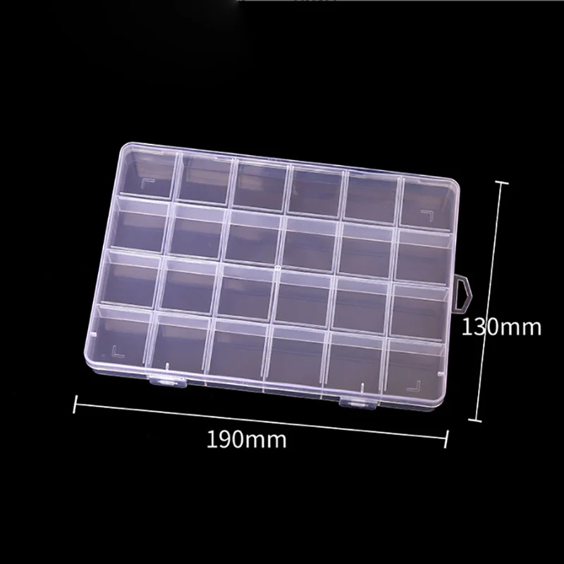 24 Grid With Slot Beaded Anti-string Grid Plastic Storage Box Jewelry Classification Parts Division Box Jewelry Box Organizer
