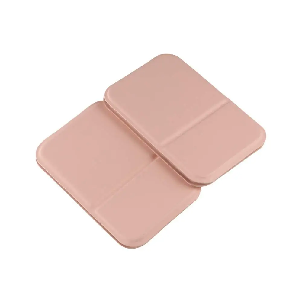 Miroir de maquillage de poche compact en cuir PU, miroir de vanité pliant, support de bureau, léger et délicat, INS