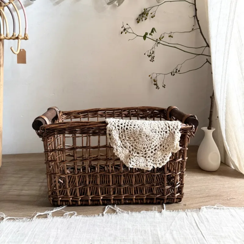 

Внешняя торговля ретро полая средневековая корзина для хранения из ротанга сельская ретро корзина для хранения реквизит для съемки отделочная корзина