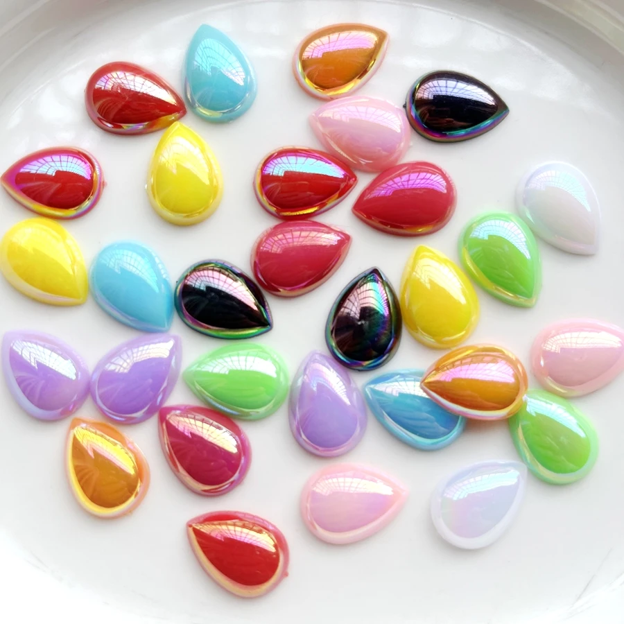 50 pieces 13*18mm teardrop AB color-pressed acrylic Rhinestone scrapbook suitable for jewelry making DIY decoration accessories