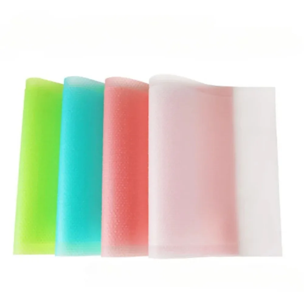 4PCS/Set Refrigerator Lining Kitchen Shelf Drawer Refrigerator Cabinet Layer Mat Washable Cuttable EVA Lining Protective Film