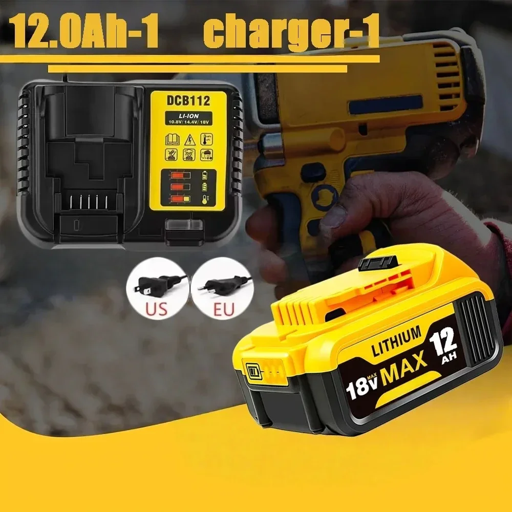For Dewalt Original 12000mAh 18V Power Tool Battery DCB206 18V 10.0Ah DCB206 DCB205 DCB200 Lithium Ion Battery For Dewalt