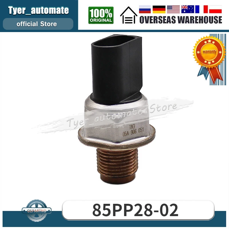 

For Audi A4 A5 A6 A7 A8 Q5 Q7 4G VW Touareg 3.0TDI 85PP28-02 05A906051 Fuel Rail Pressure Sensor