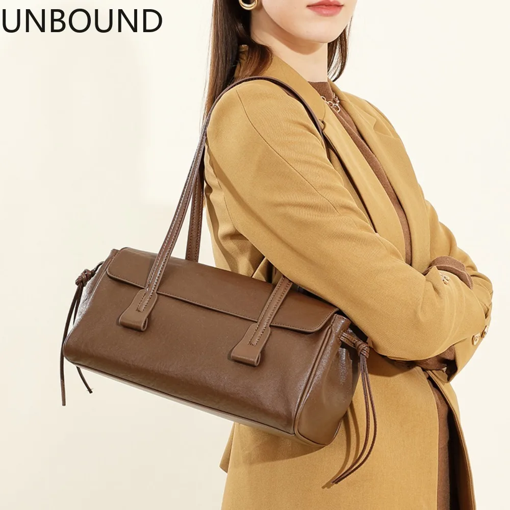 

Сумка-багет UNBOUND из натуральной кожи, женская сумка-тоут на плечо, роскошный дизайн, модная сумка для повседневного использования