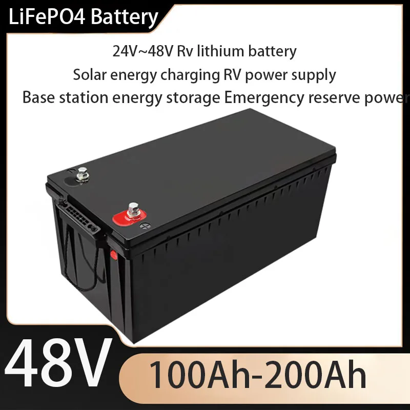 

24v-48V 100Ah 200Ah 5120Wh LiFePO4 Battery Built-in BMS More than 6000 Cycles for Solar Home RV/Camping Off-Grid Applications