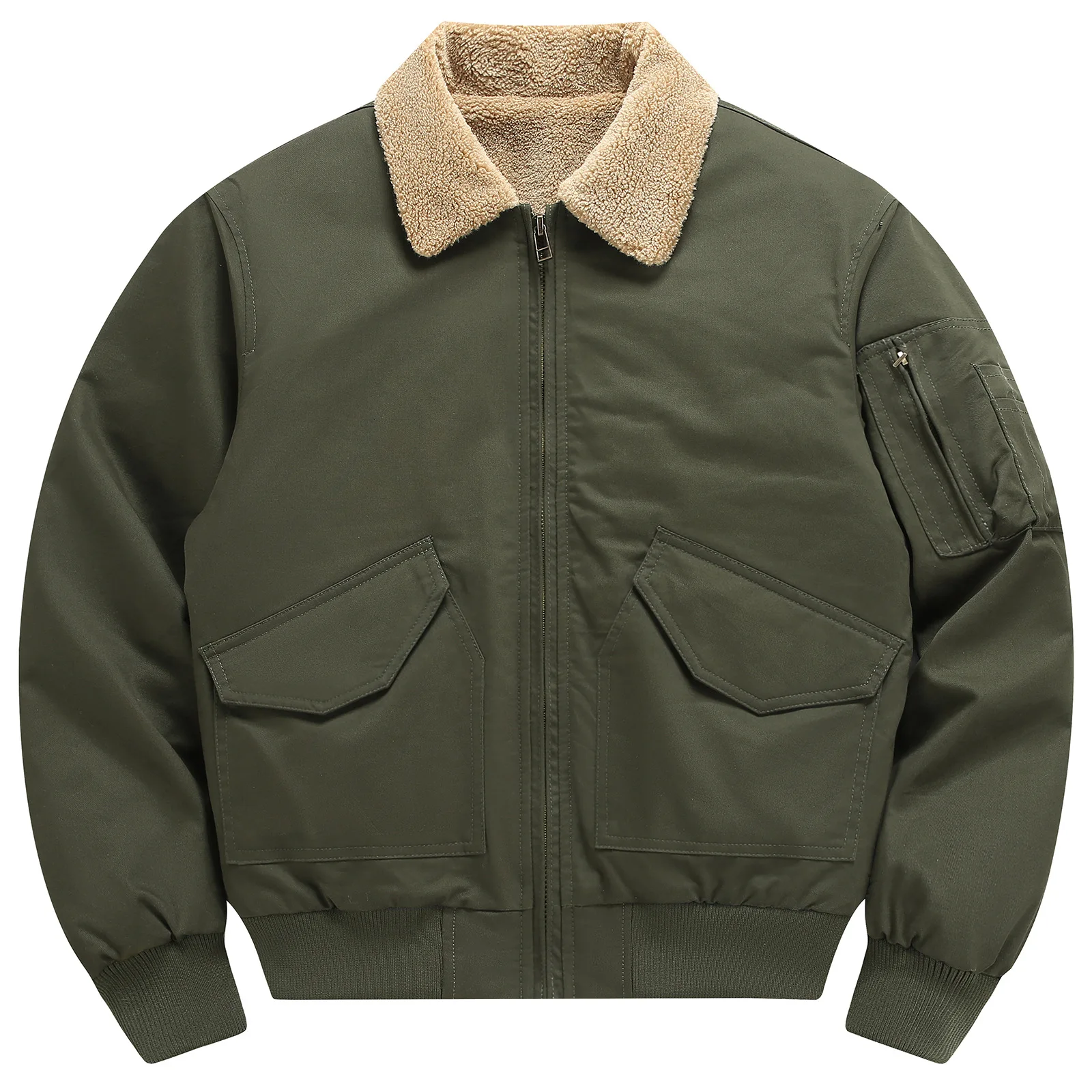 High Quality Men Fleece Warm Bomber Jackets Winter Coats Fashion Male Cotton Multi-pockets Down Jackets Casual Tooling Coats 3XL