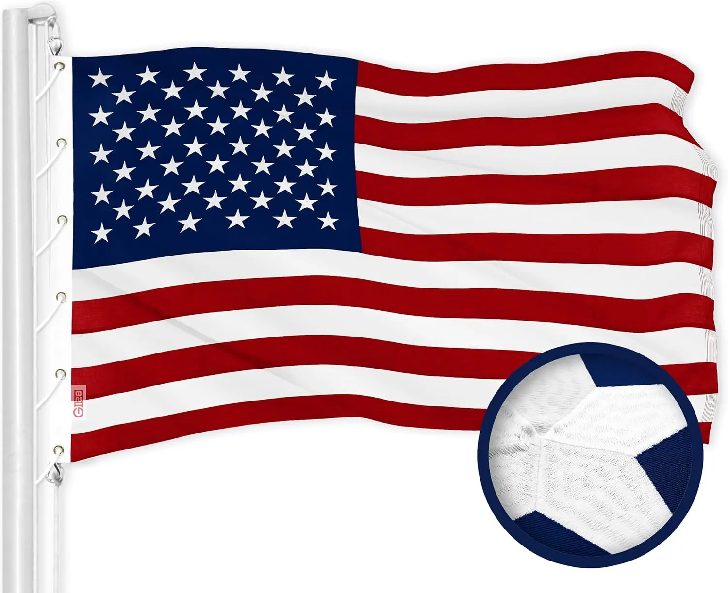 G128 American USA Flag 15x25 Ft ToughWeave Series Embroidered 600D Polyester |Country Flag, Embroidered Stars, Sewn Stripes