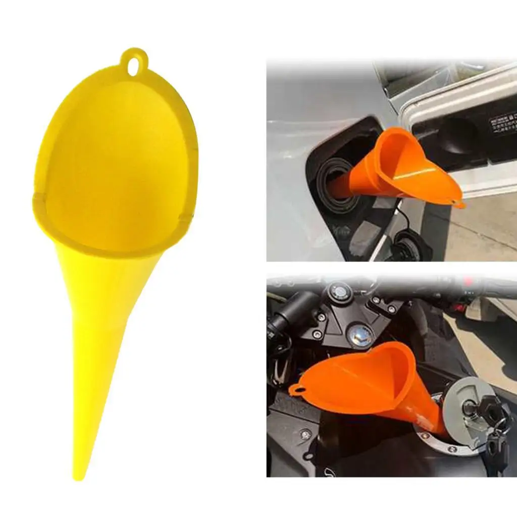 Long-stem Fuel Funnel with Anti-splash Bevel Angle Drip-free Oil Filtration