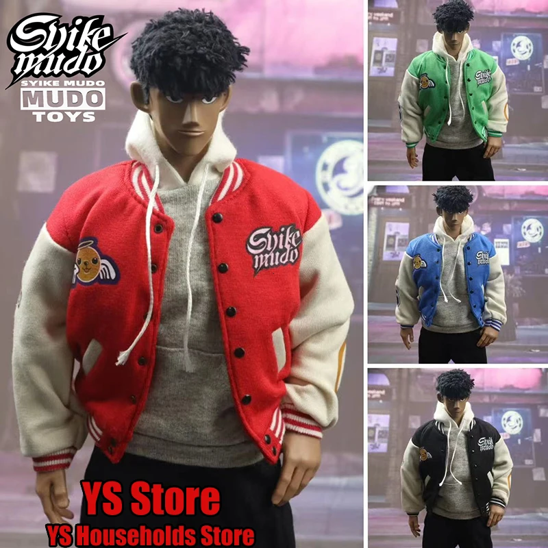 SKM021 1/6 Man Soldier Trendy Baseball Cardigan Jacket Hip Hop Casual Coat Top Clothes Accessory For 12