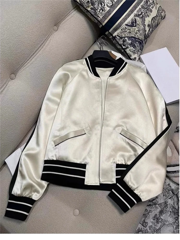 

Spring Season Color Colion Splice Trend ort Faionable Sports Sle Zipper Lined Stand Collar Cardigan Jaet Mens Wome...