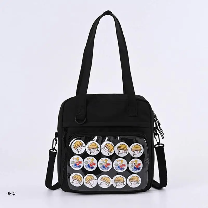 D0UD Women Crossbody Ita Bags Clear PVC Windown Girls JK Bag Fashion Shoulder Tote