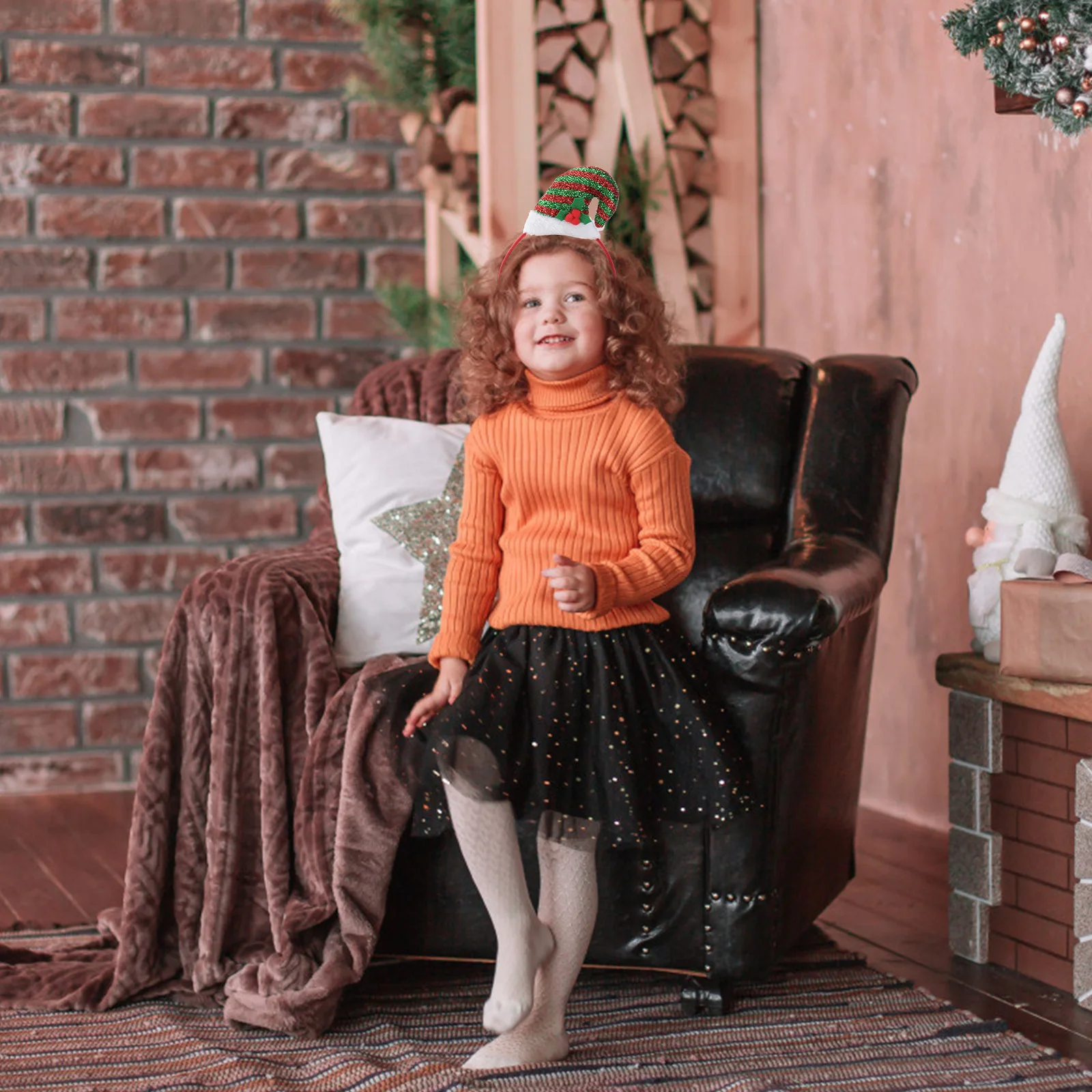 

2pcs Christmas Hat Headband Premium Lightweight Fun Party Cosplay Photography Props Hairband Accessories Holiday Event Gift For