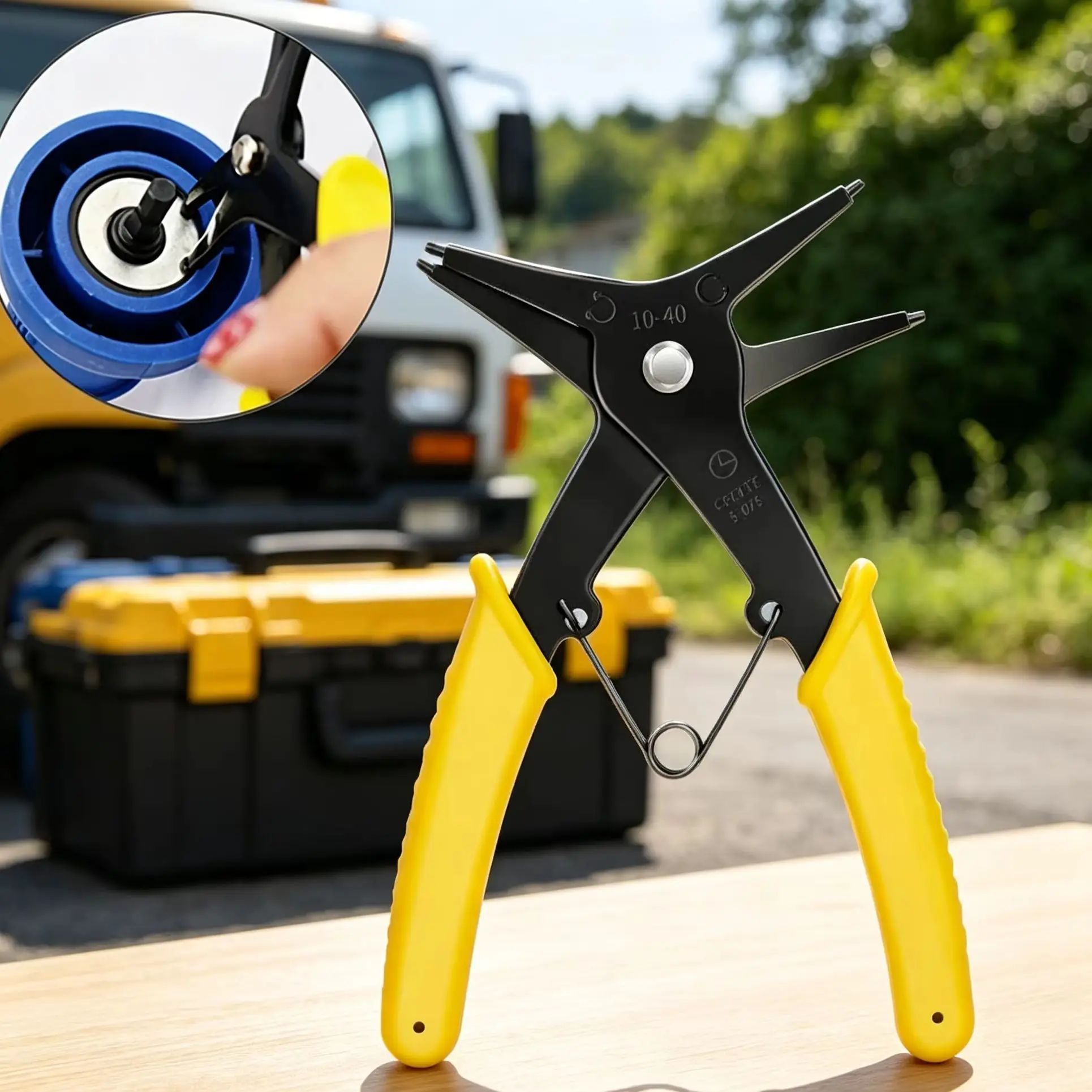 2-In-1 Spring-Loaded Snap Ring Pliers Internal External Dual-Purpose Mounting And Dismounting Hardware Tools