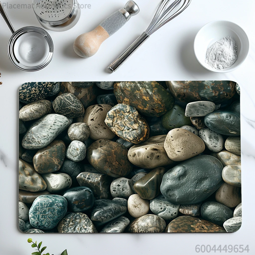 Kitchen Drying Mat Stone Goose Soft Dry Coffee Mat Absorbent Dish Placemat   Table Cup Drying Mats Table Decoration Accessories
