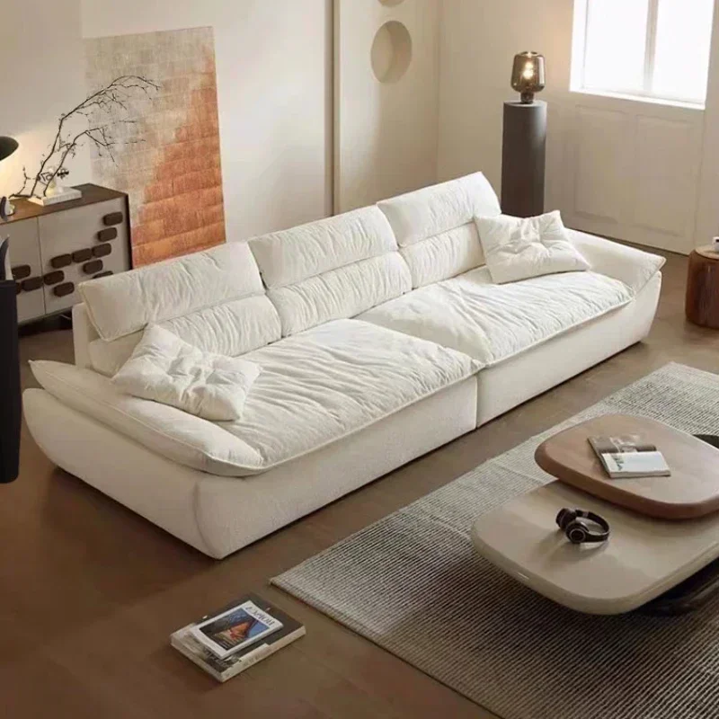 

White Oversize Simple Lazy Sofa Fancy Soft Modern Individual Loveseat Puffs Sofa Living Room Sofy Do Salonu Furniture Couch