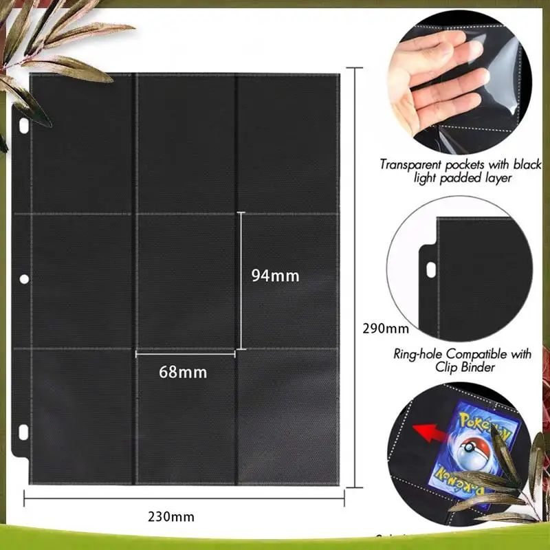 New-3X 900 Pockets Trading Card Sleeves Binder, Baseball Card Binder Sleeves Fit For 3 Ring Binder Card Holder Protector