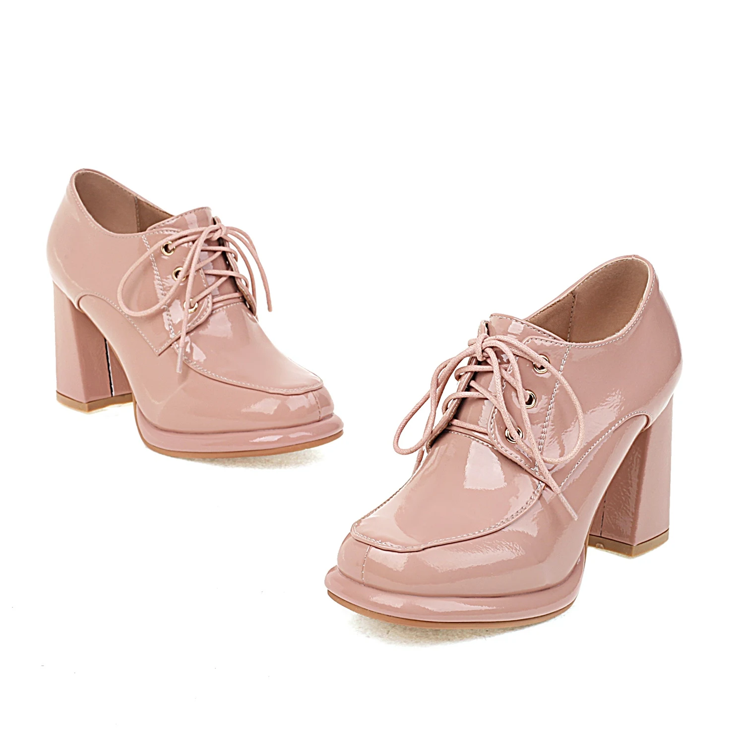 Women\'s single shoes in spring and summer Platform shoes Lace up Thick heel shoes 2022 new women\'s shoes Platform shoes