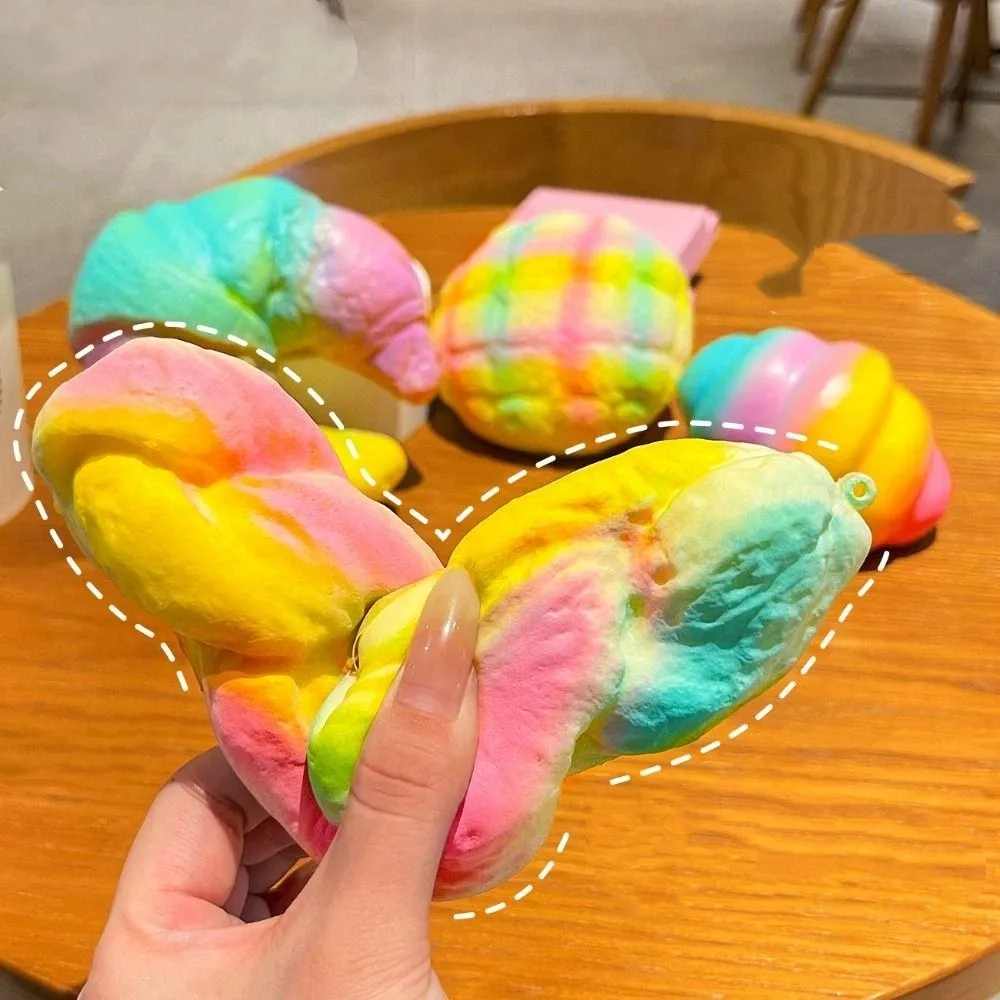 Pineapple Bread Rainbow Croissant Squishy Hand Relax Slow Rising Sensory Fidget Ball Pinch Thick Twist Slow Rebound