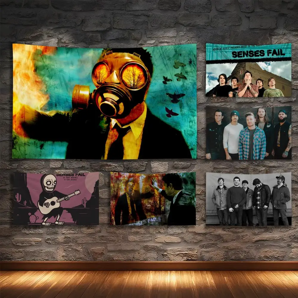 

S-SENSES FAIL Rock Tapestry Custom Living Bedroom Party Dormitory interior Wall bohemian Decoration Attached clip