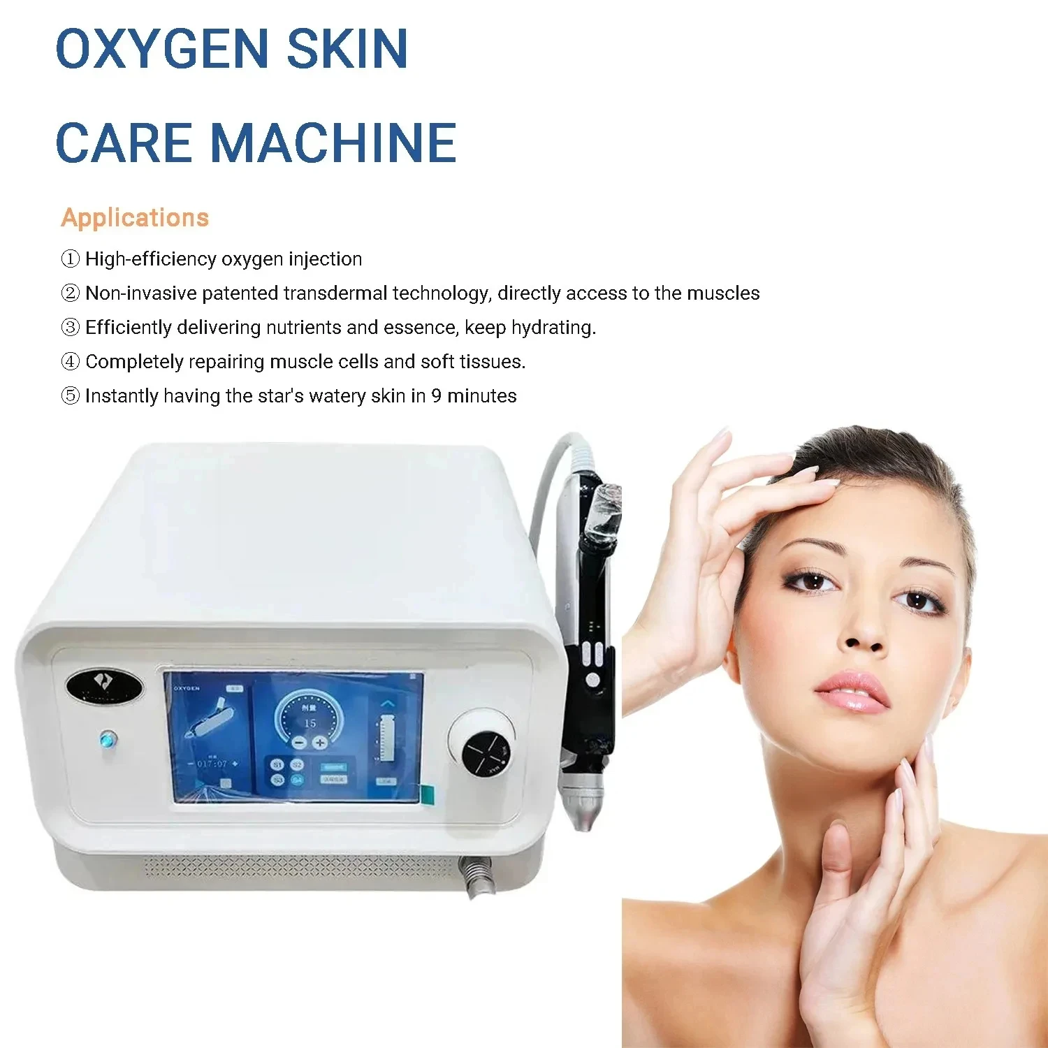 

2025 Newest Portable 4 Bars Water Injection Gun Hydro H2O2 Water Jet Facial Machine For Skin Lifting Beauty Device