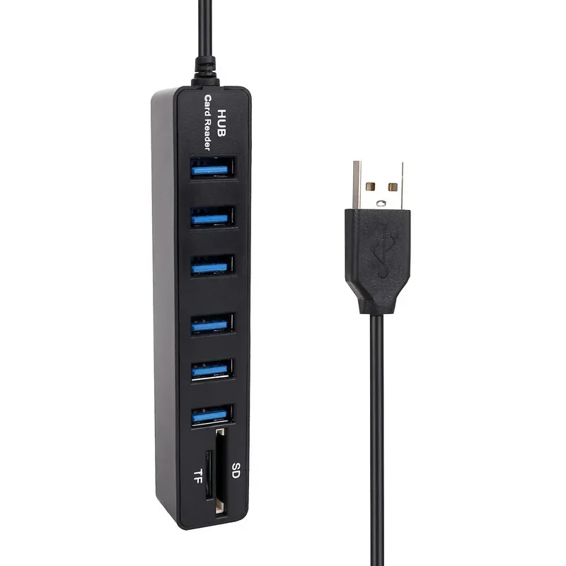 Multi USB Splitter, 3/6 Port Expander Adapter, USB 3.0 Hub, USB 2.0 Hub, Multiple USB3.0 Hub, Card Reader For PC