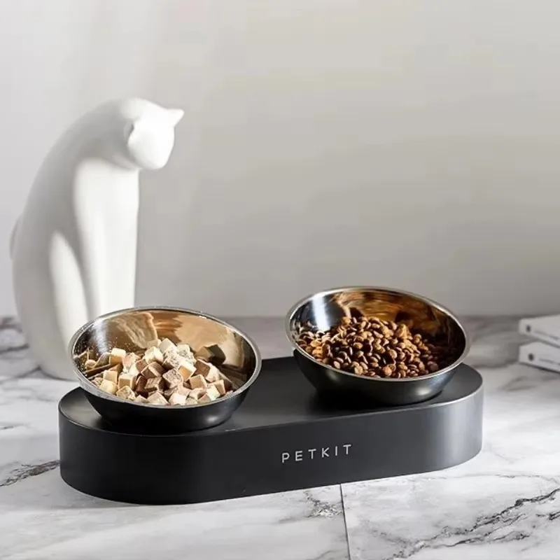 Original Petkit Pet Dishes Feeding Bowl Prevent Kitty Spinal Fatigue Adjustable Height Feeder Bowls Water Drinking Cat Bowls