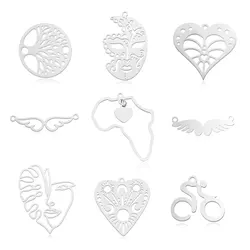 10pcs/lot Stainless Steel Life Tree DIY Charm Pendant Wholesale Wing Mask Jewelry Finding Earring Necklace Making Factory Price