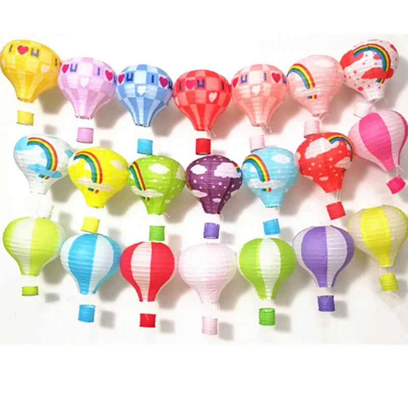 25/30/35/40cm Regenbogen Heißluftballon Papierlaterne Bar-Dekoration Kindergeburtstag Hochzeitsdekoration Party-Zubehör Papierlampe