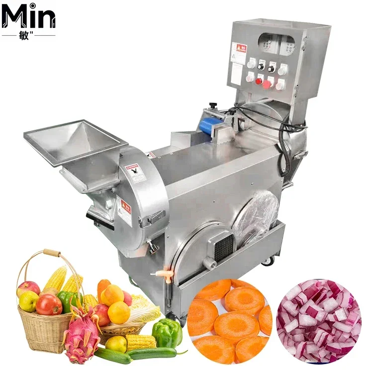 Industrial Automatic Fruit Vegetable  Onion Potato Chips Slicer Lemon Banana Coconut Cutter Dicing Machine