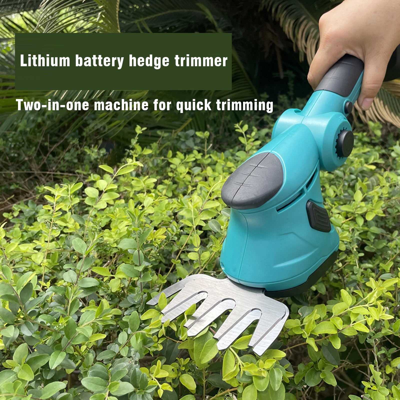 

2 IN 1 Cordless Electric Hedge Trimmer Handheld Household Shrub Weeding Pruning Mower Garden Power Tools Without Battery