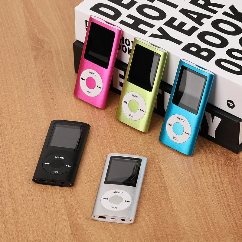 Reproductor de MP3 con auriculares, Cable de datos, elegante, multifuncional, sonido sin pérdidas, pantalla LCD delgada de 1,8 pulgadas, reproductores de música MP3 portátiles