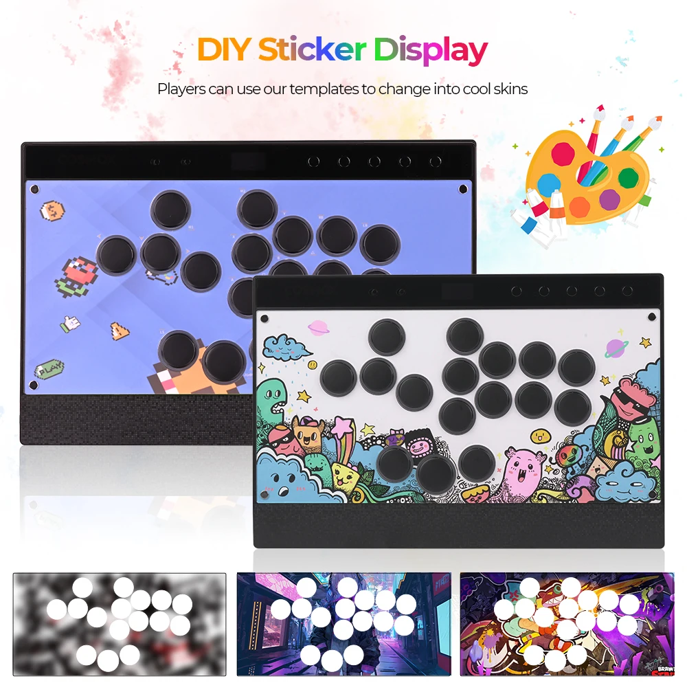 Haute42-COSMOX C16 Leverless Controller Magnetic Acrylic Easy To Change DIY Stickers Arcade Joystick Hitbox For Steam Ps4 Ps5