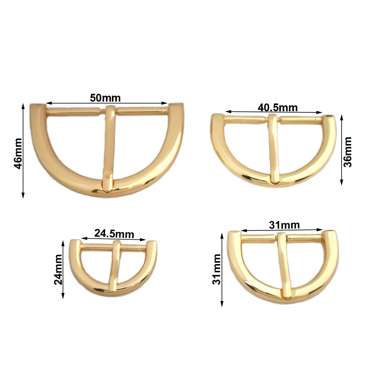 1pcs Metal Semicircle Shape Single Pin Belt Buckle Fashion Adjust Buckle for Leather Craft Bag Strap Belt Shoes Garment Webbing