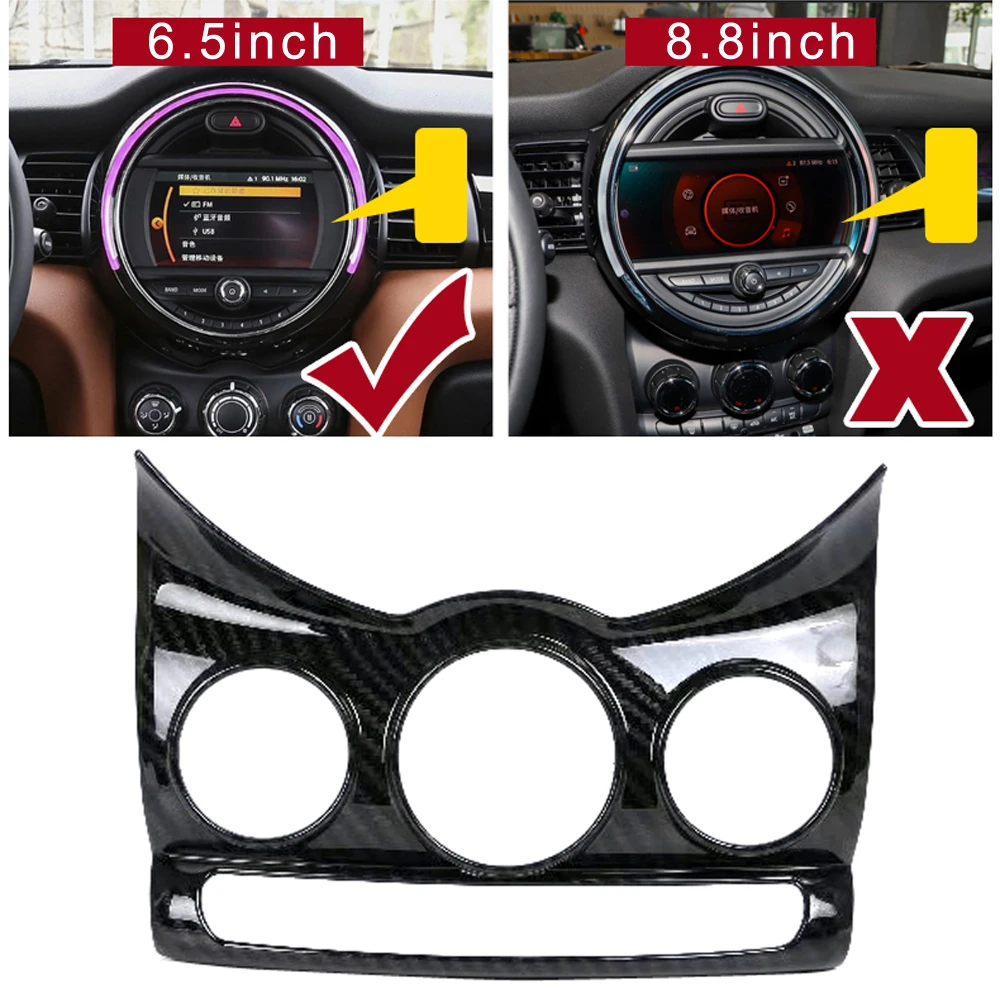 Carbon Black Center Console Air Conditioner Switch Button Cover Trim 1pcs for BMW Mini F55 5-Door, F56 3-Door 2014-2021