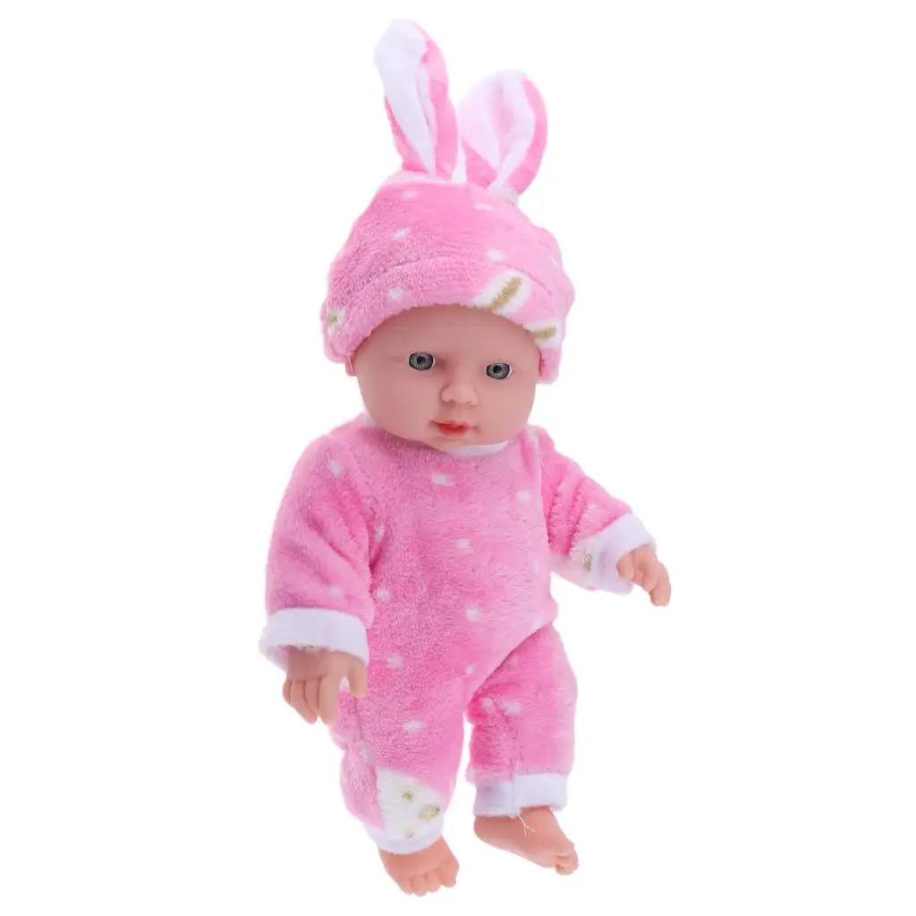 Lovely Baby Doll Full Vinyl Body Reborn Dolls Kids Sleeping Toys Pink