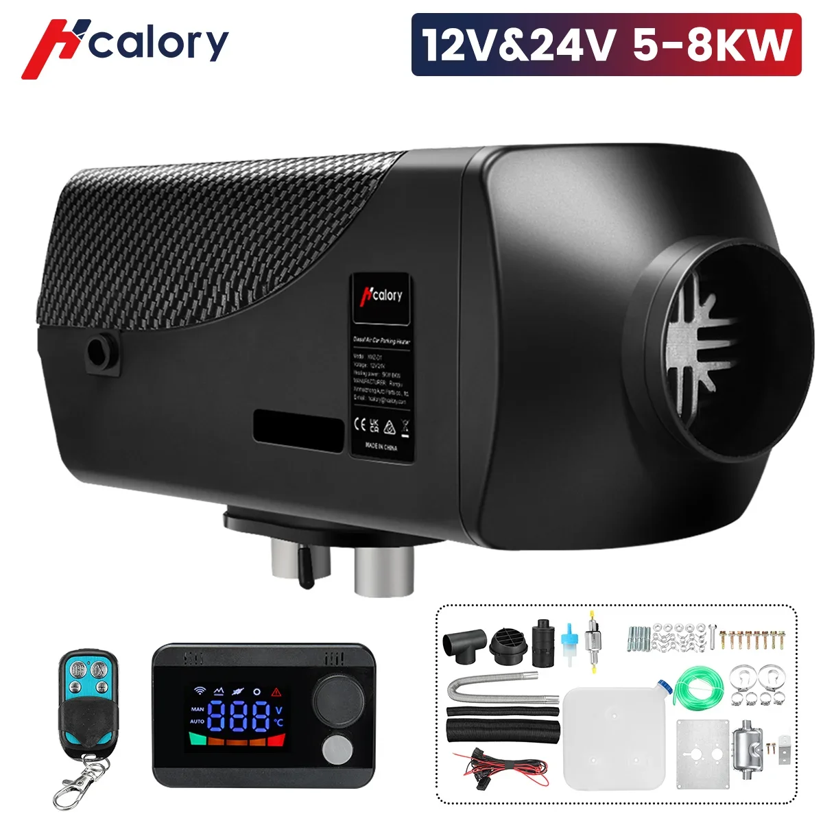 NEW Car Heater 12V 5-8KW Air Diesel Parking Heater Warmer with 10L Tank LCD Monitor Remote Control for Truck Car RV SUV