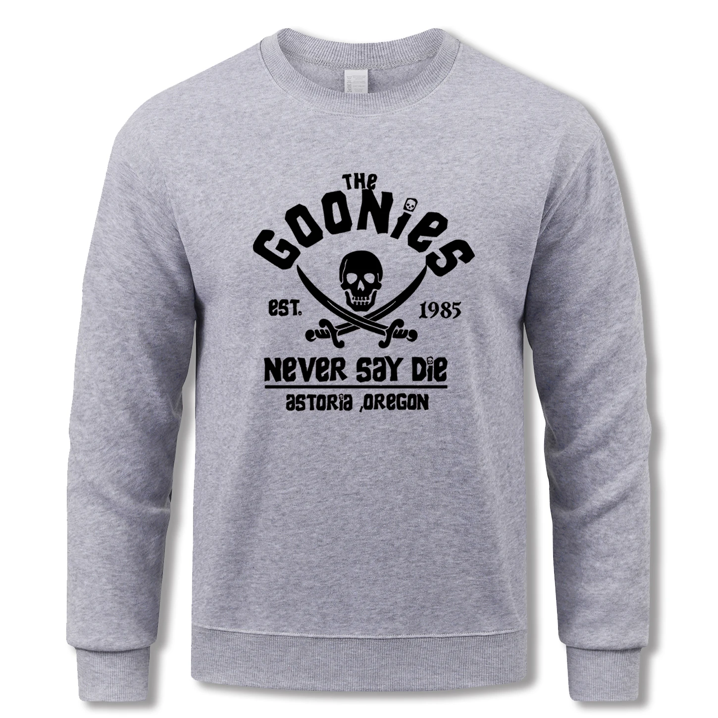 

Толстовка с принтом скелета The Goonies, мужские мягкие пуловеры с комиксами, винтажная повседневная футболка с круглым вырезом, осенняя флисовая свободная одежда унисекс