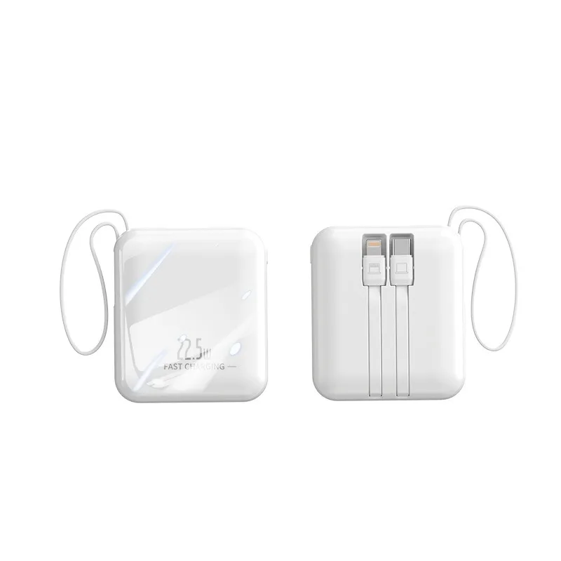 Mini ingebouwde kabel-powerbank met supersnel opladen 10000 mAh powerbank