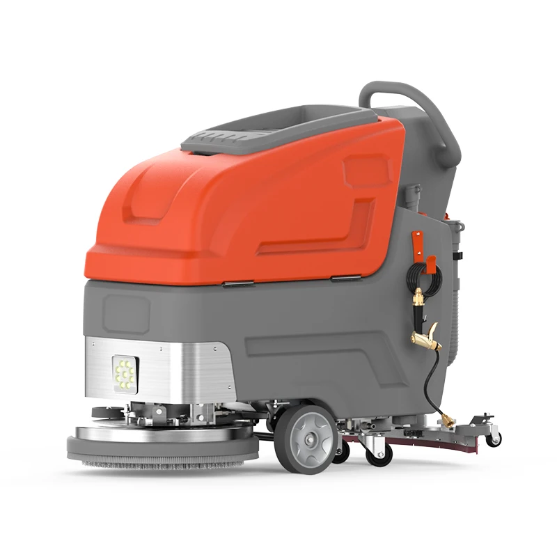 Battery Powered Floor Sweeper Scrubber Machine For Outdoor Road Street Path Professional Electric Commercial Cleaning Scrubber