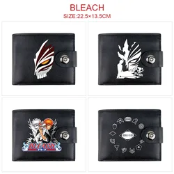 BLEACH Anime Cartoon Portable Snap Wallet Folding Short Coin Purse Card Holder