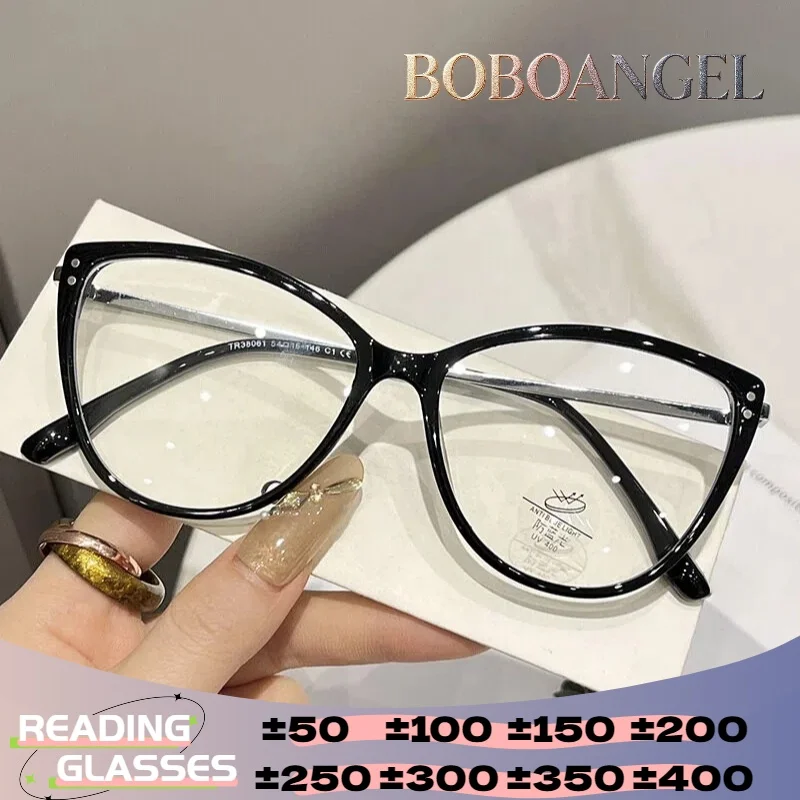 

Оправа для очков BOBOANGEL tatement Black Cat Eye, женские очки для чтения, очки по рецепту, высококачественные, на заказ