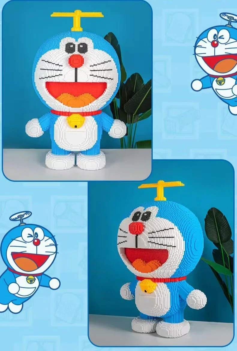 High difficulty 80000 particle Doraemon assembly blocks, super large model blocks, three-dimensional puzzle model ornaments