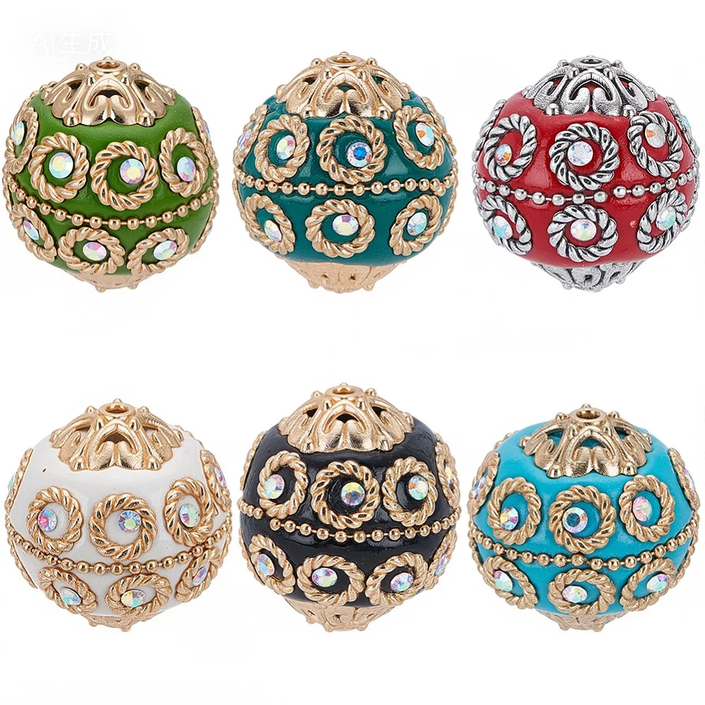 6-pecas-de-contas-indonesias-feitas-a-mao-em-6-cores-com-detalhes-em-metal-cor-dourada-clara-redondas-cores-mistas-20~21x19~20mm-furo-15mm