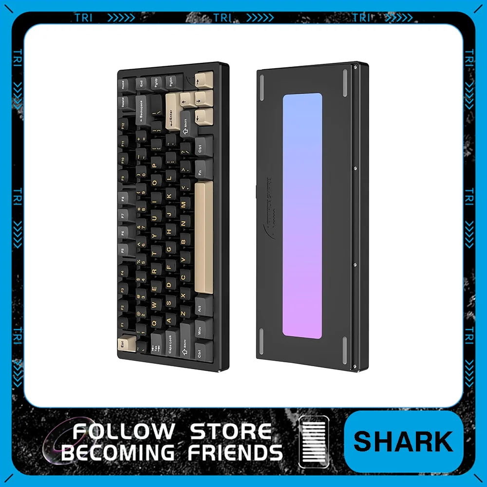 Attack Shlavabo-Clavier mécanique X75 CNC en aluminium, 3 modes, joint PCB, charge rapide, prise chaude Ic 75 avec clavier de jeu PC RVB